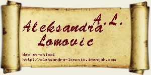 Aleksandra Lomović vizit kartica